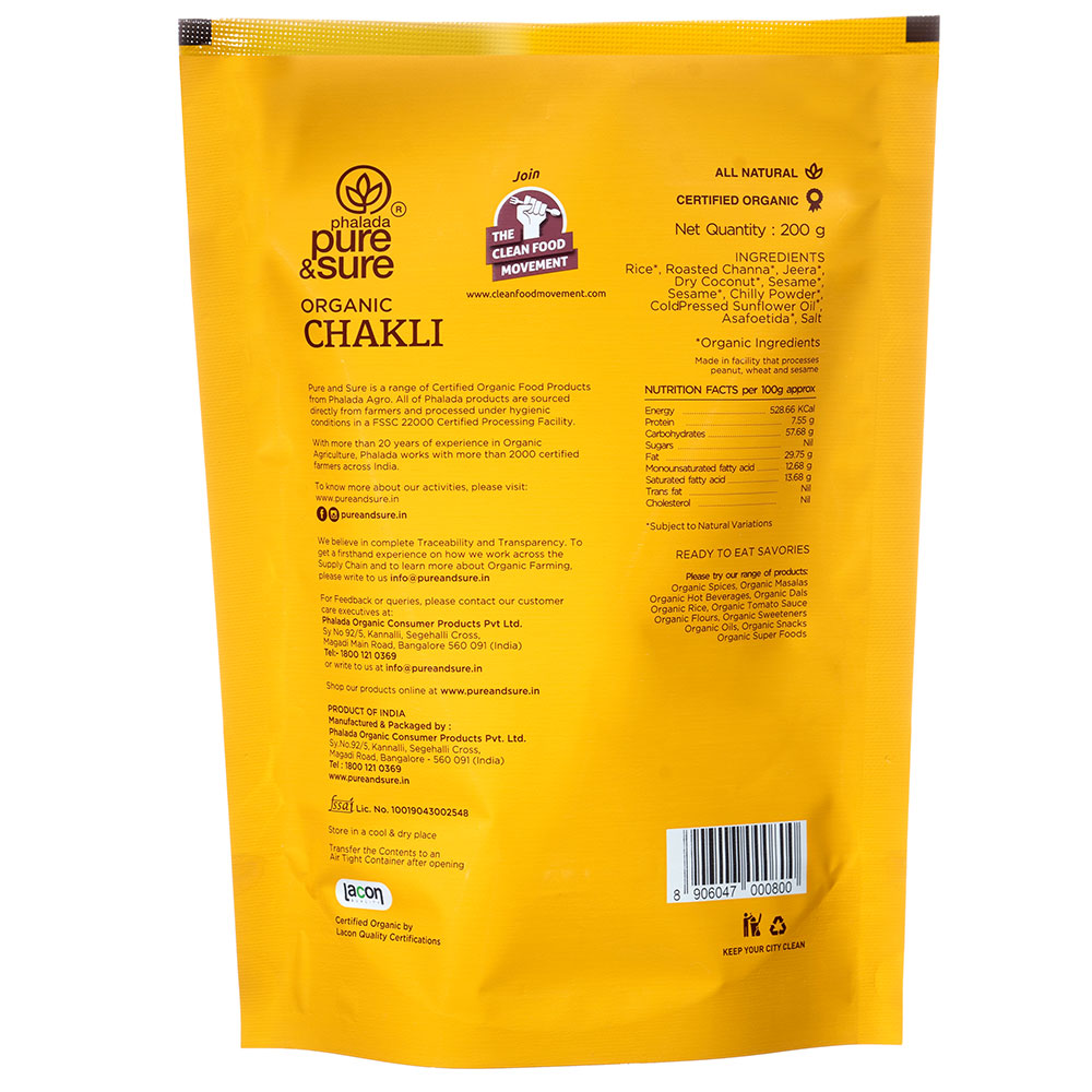 Organic Chakli-200Gms - Phalada Pure & Sure