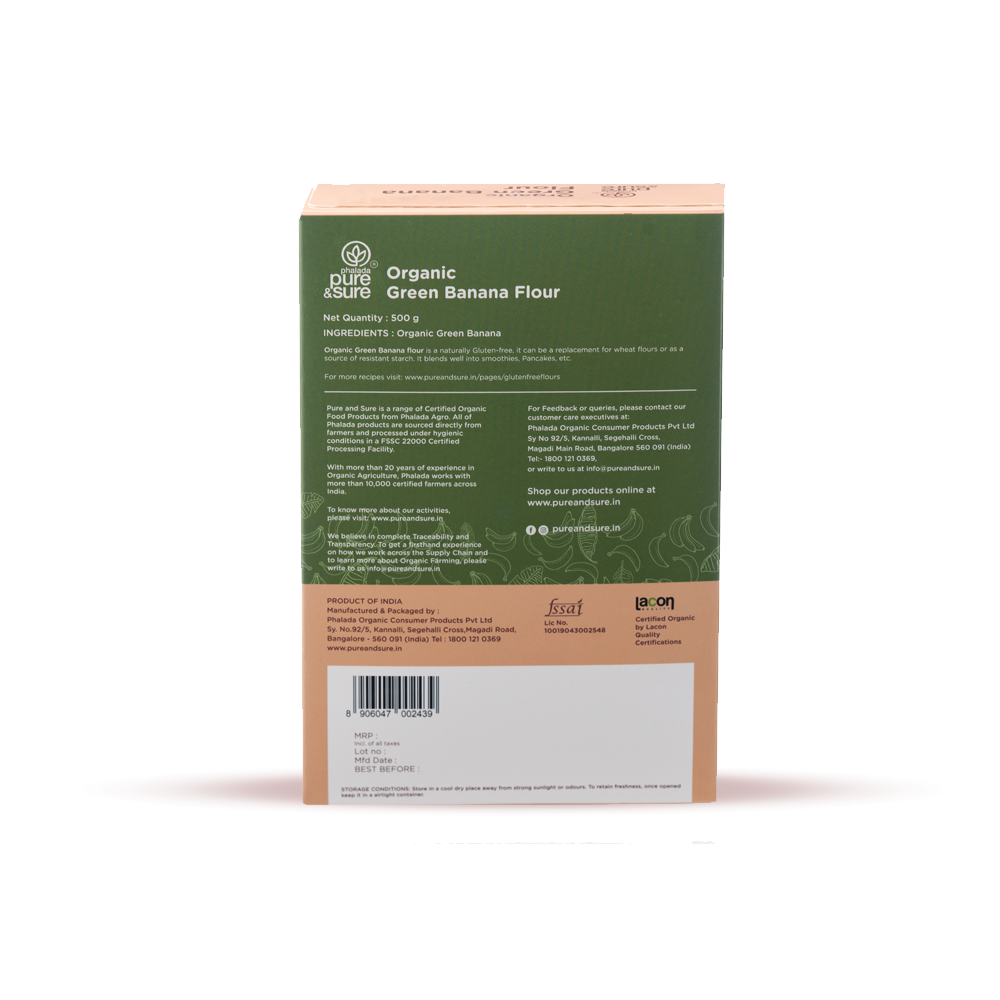 Organic Gluten-Free Green Banana flour - Phalada Pure & Sure
