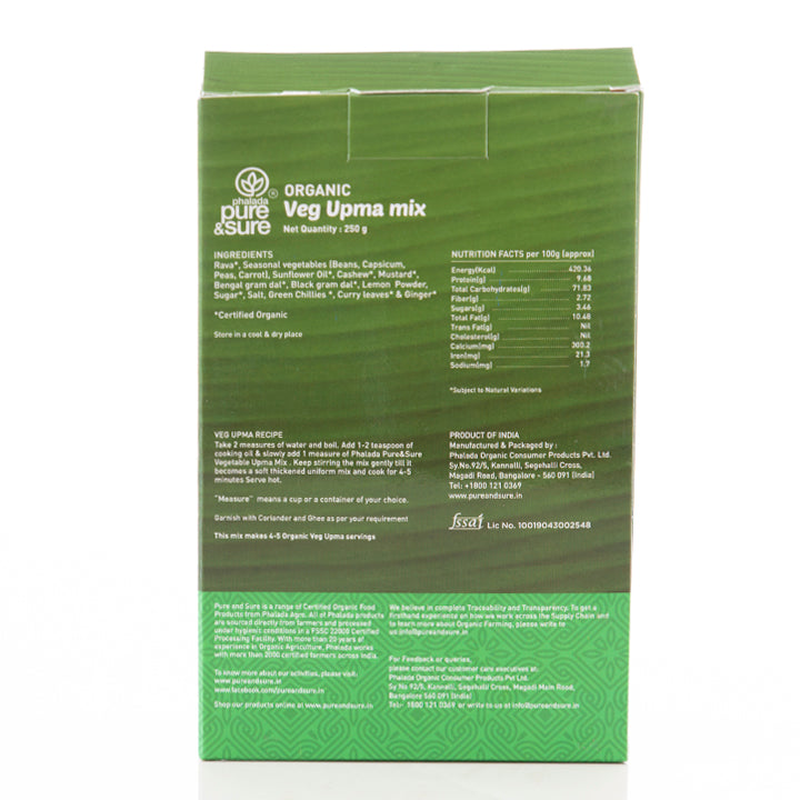Organic Vegetable Upma-250Gms - Phalada Pure & Sure