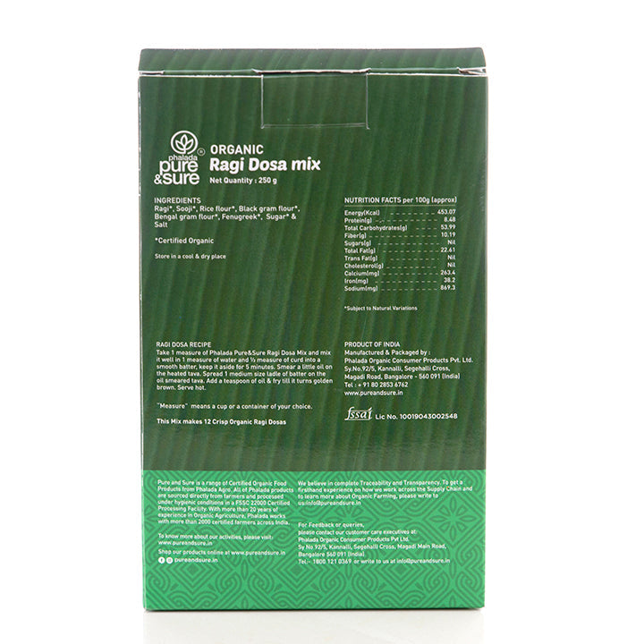 Organic Ragi Dosa MIX-250Gms - Phalada Pure & Sure