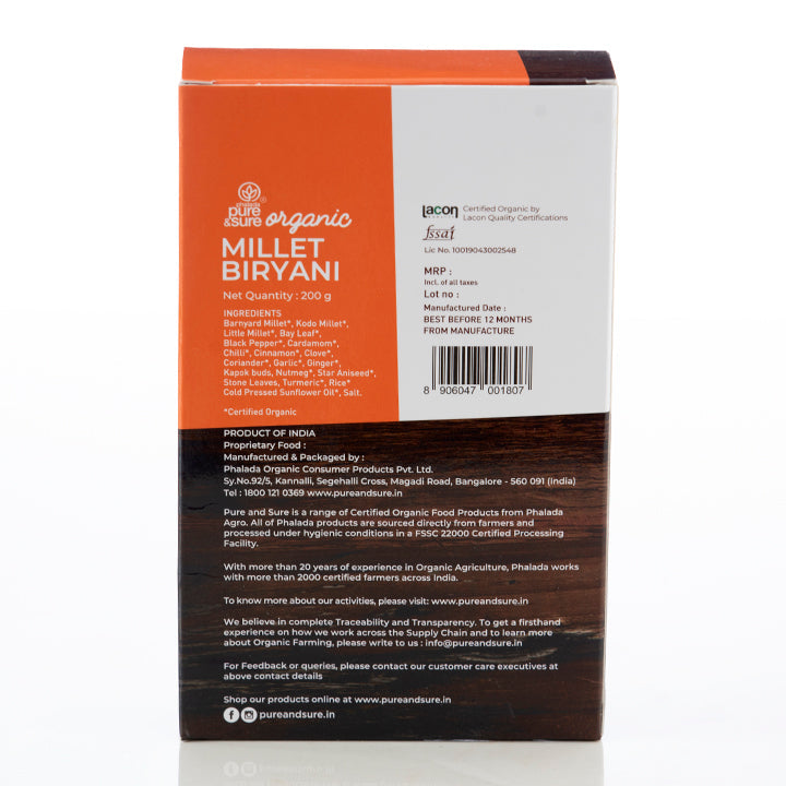 Organic Millet Biryani-200Grs - Phalada Pure & Sure