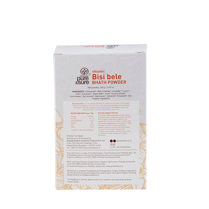 Organic Bisi Belebath Powder-100Gms - Phalada Pure & Sure