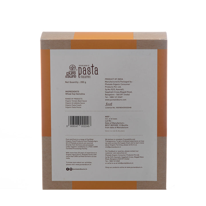 Organic Pasta Macaroni - 200Gms - Phalada Pure & Sure