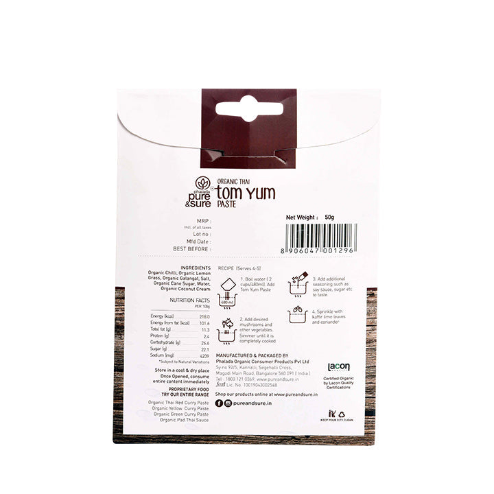 Organic Tom Yum Paste-50Gms - Phalada Pure & Sure