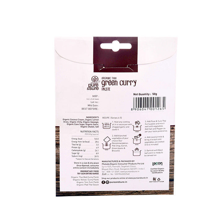 Organic Green Curry Paste-50Gms - Phalada Pure & Sure