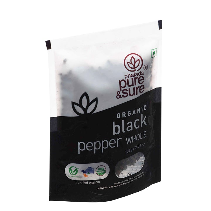 Organic Black Pepper Whole-100Gms - Phalada Pure & Sure