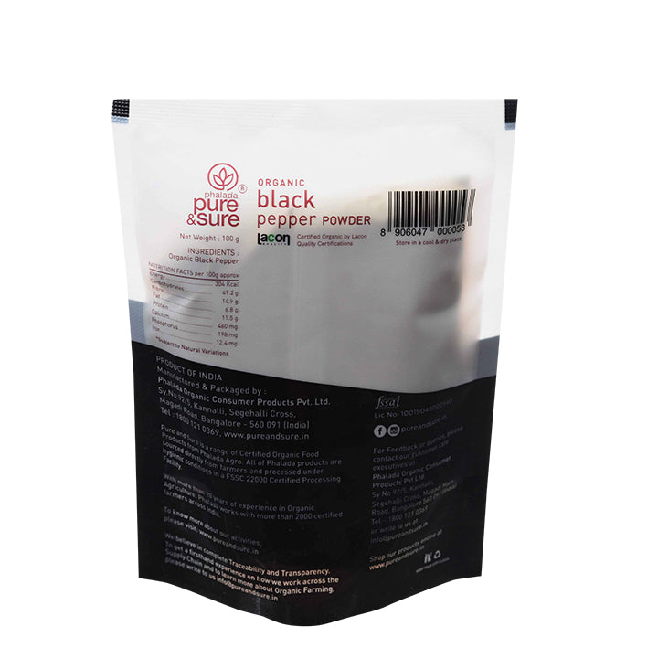 Organic Black Pepper Powder-100Gms - Phalada Pure & Sure