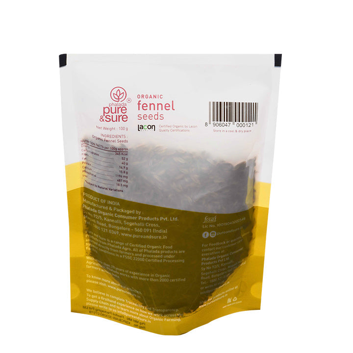 Organic Fennel Seeds-100Gms - Phalada Pure & Sure