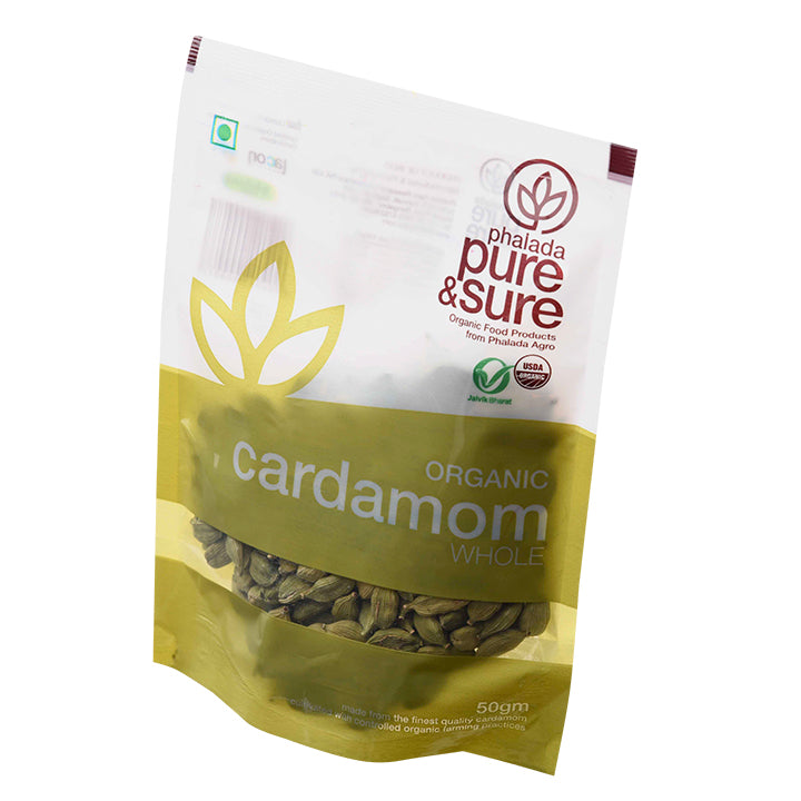 Organic Cardamom Whole-50Gms - Phalada Pure & Sure