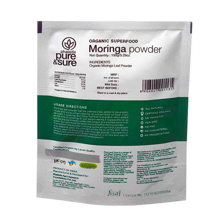 Organic Moringa Powder - 150 Gms - Phalada Pure & Sure