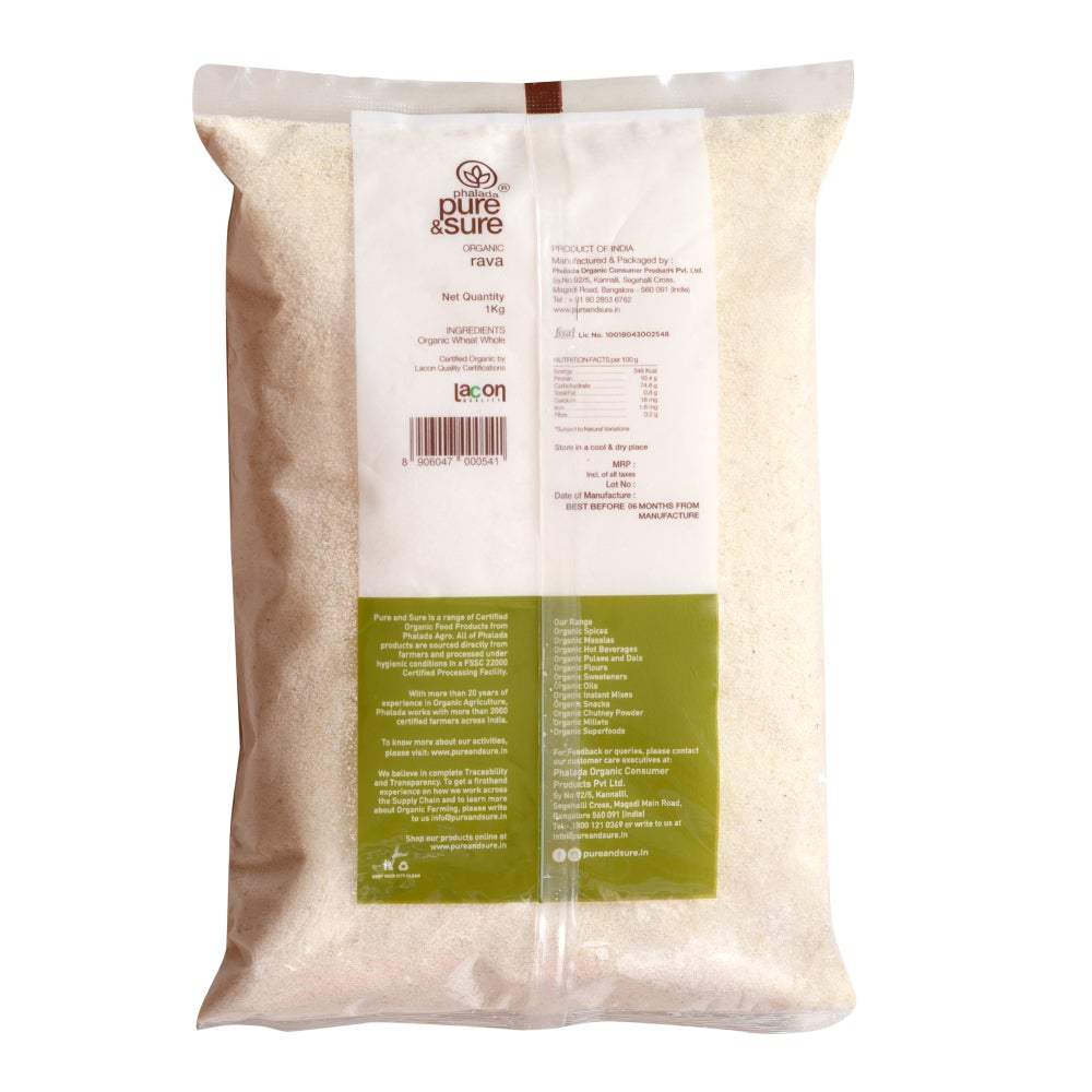 Organic Rava-1kg - Phalada Pure & Sure