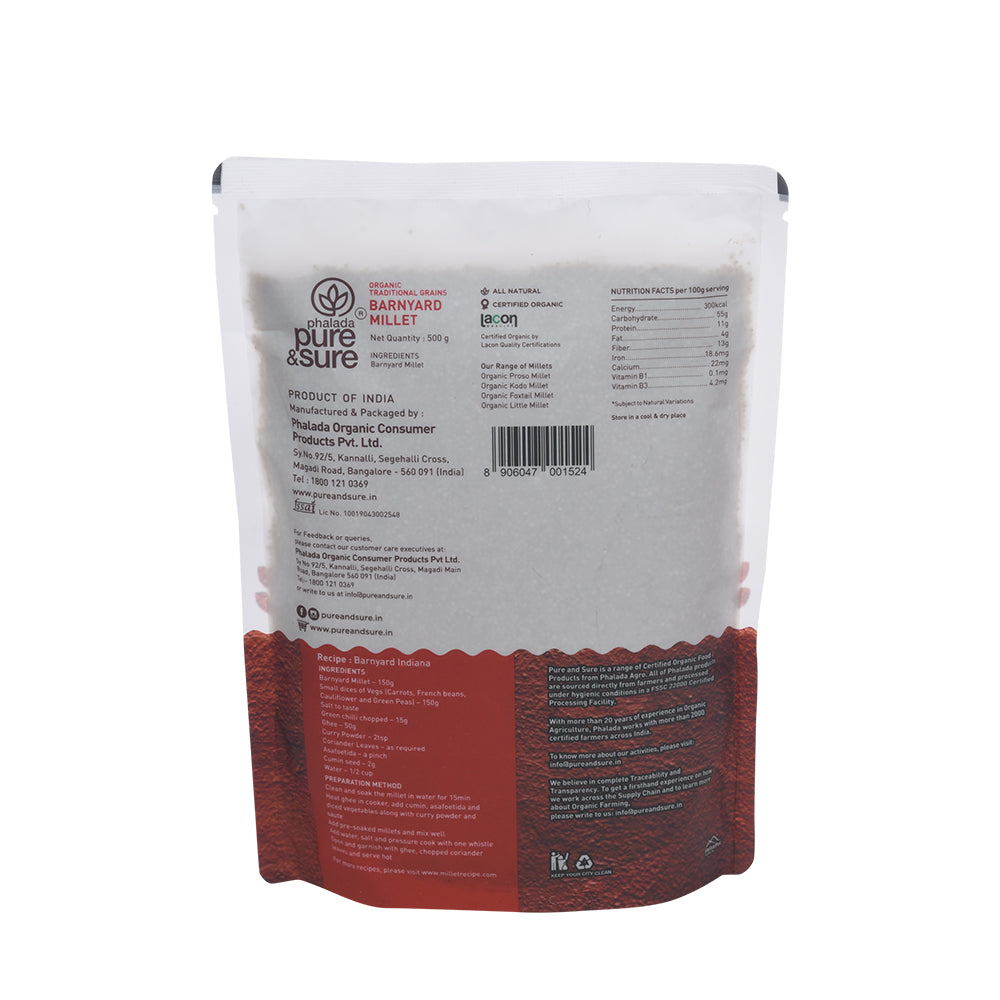 Organic Barnyard Millet-500Gms - Phalada Pure & Sure