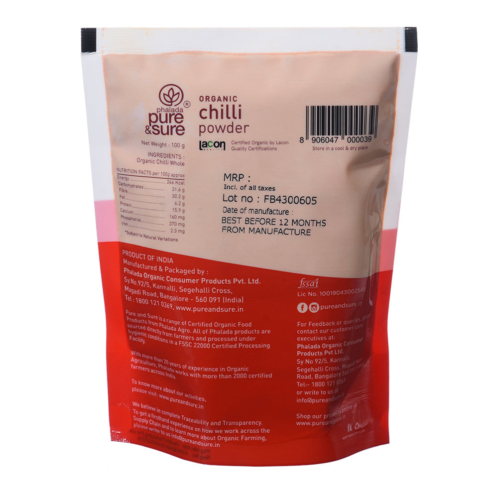 Organic Chilly Powder-100Gms - Phalada Pure & Sure