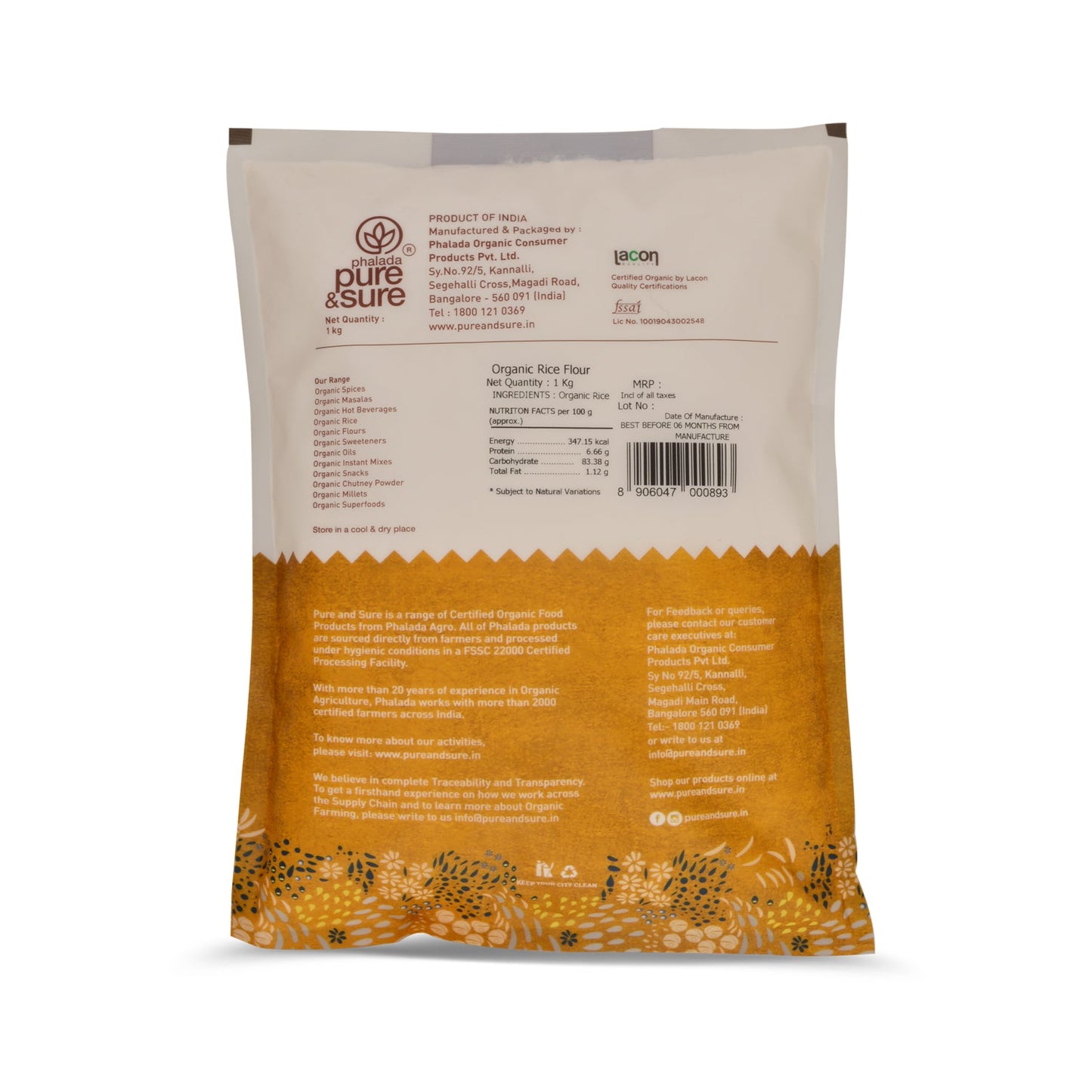Organic Rice Flour-1kg - Phalada Pure & Sure