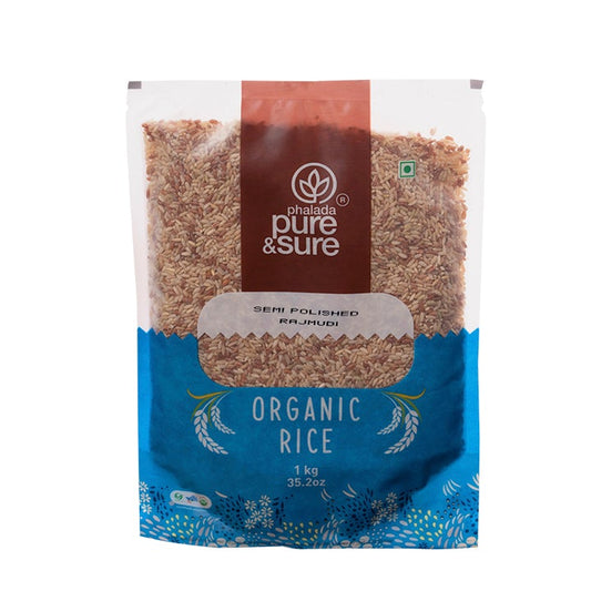 Organic Semi Polished Rajmudi Rice - 1 kg - Phalada Pure & Sure