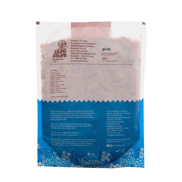 Organic Semi Polished Rajmudi Rice - 1 kg - Phalada Pure & Sure