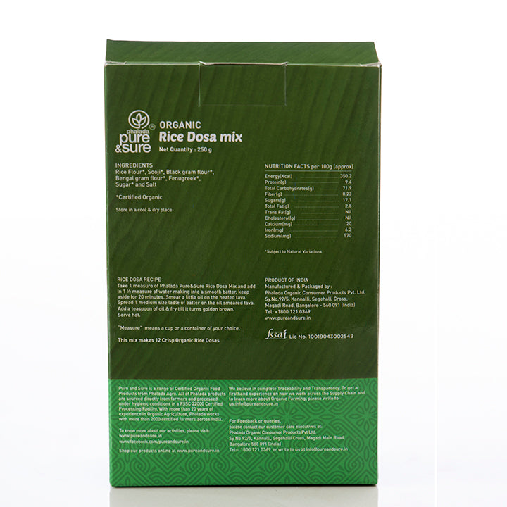 Organic Rice Dosa Mix-250Gms - Phalada Pure & Sure