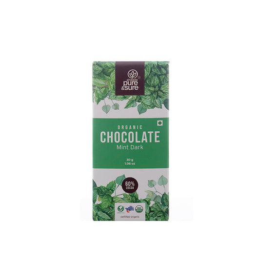 Organic Chocolate Bar, Mint Dark 30Gms - Phalada Pure & Sure