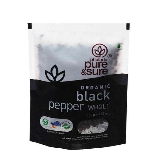 Organic Black Pepper Whole-100Gms - Phalada Pure & Sure