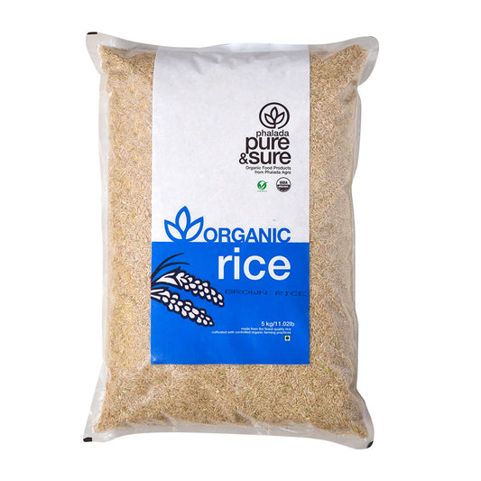 Organic Brown/ Un Polished Rice - 5 kg - Phalada Pure & Sure