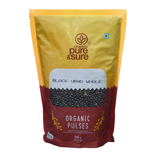 Organic Black Urad Dal Whole - 500g - Phalada Pure & Sure