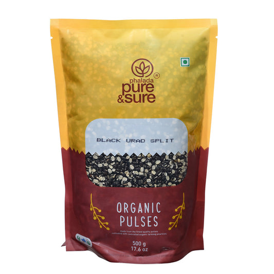 Organic Urad Dal Split - BLACK - 500Gms - Phalada Pure & Sure