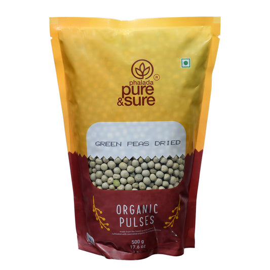Organic Green Peas Dried-500Gms - Phalada Pure & Sure