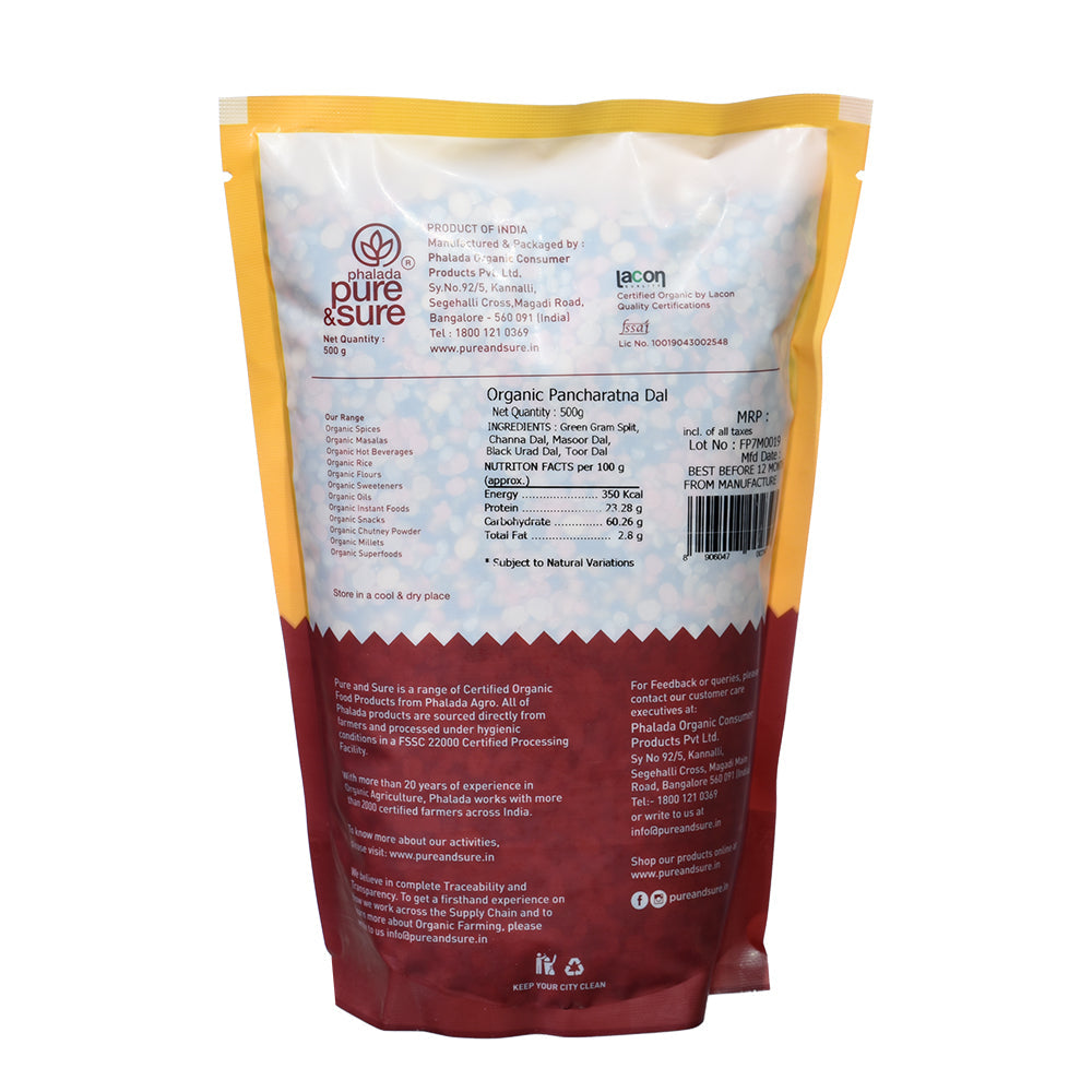 Organic Pancharatna Dal-500Gms - Phalada Pure & Sure