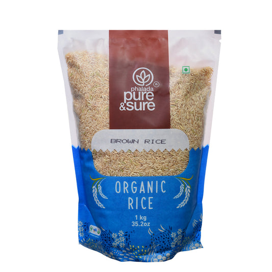 Organic Brown/ Un Polished Rice - 1 kg - Phalada Pure & Sure