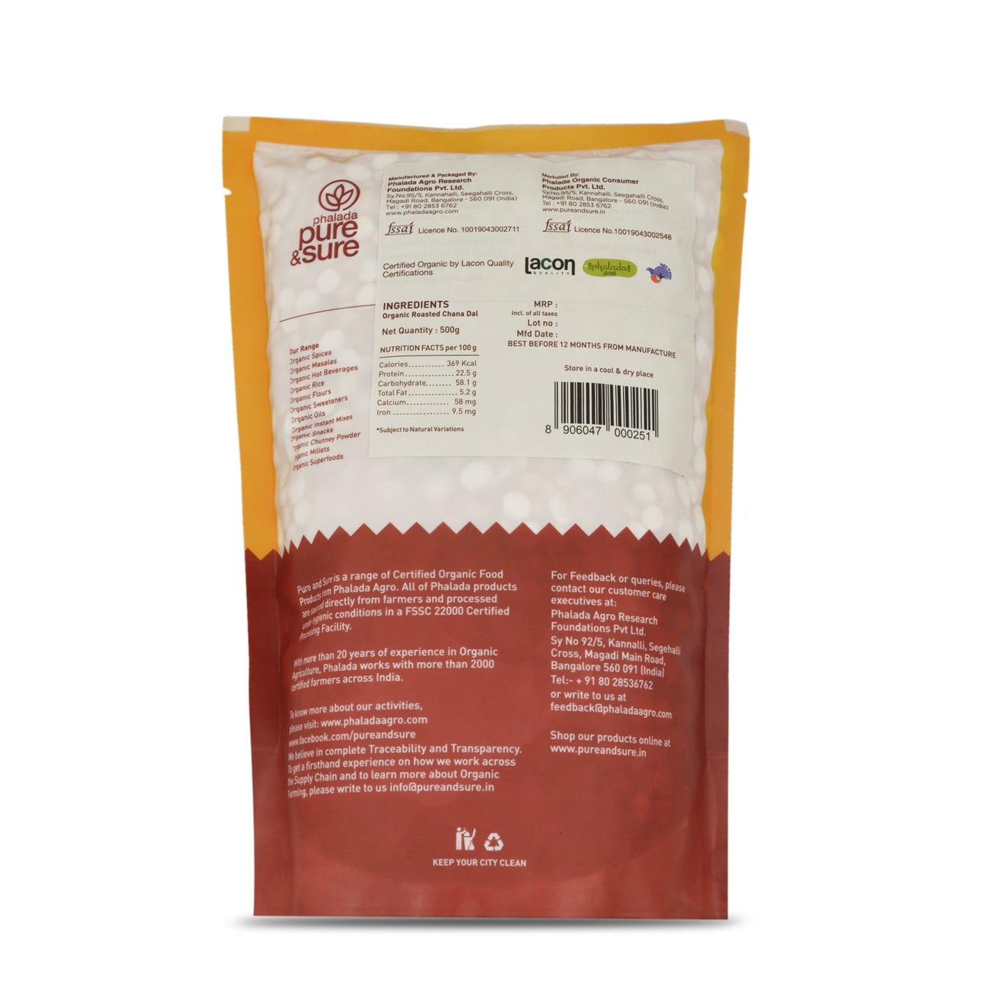 Organic Roasted Channa - 500 Gms - Phalada Pure & Sure