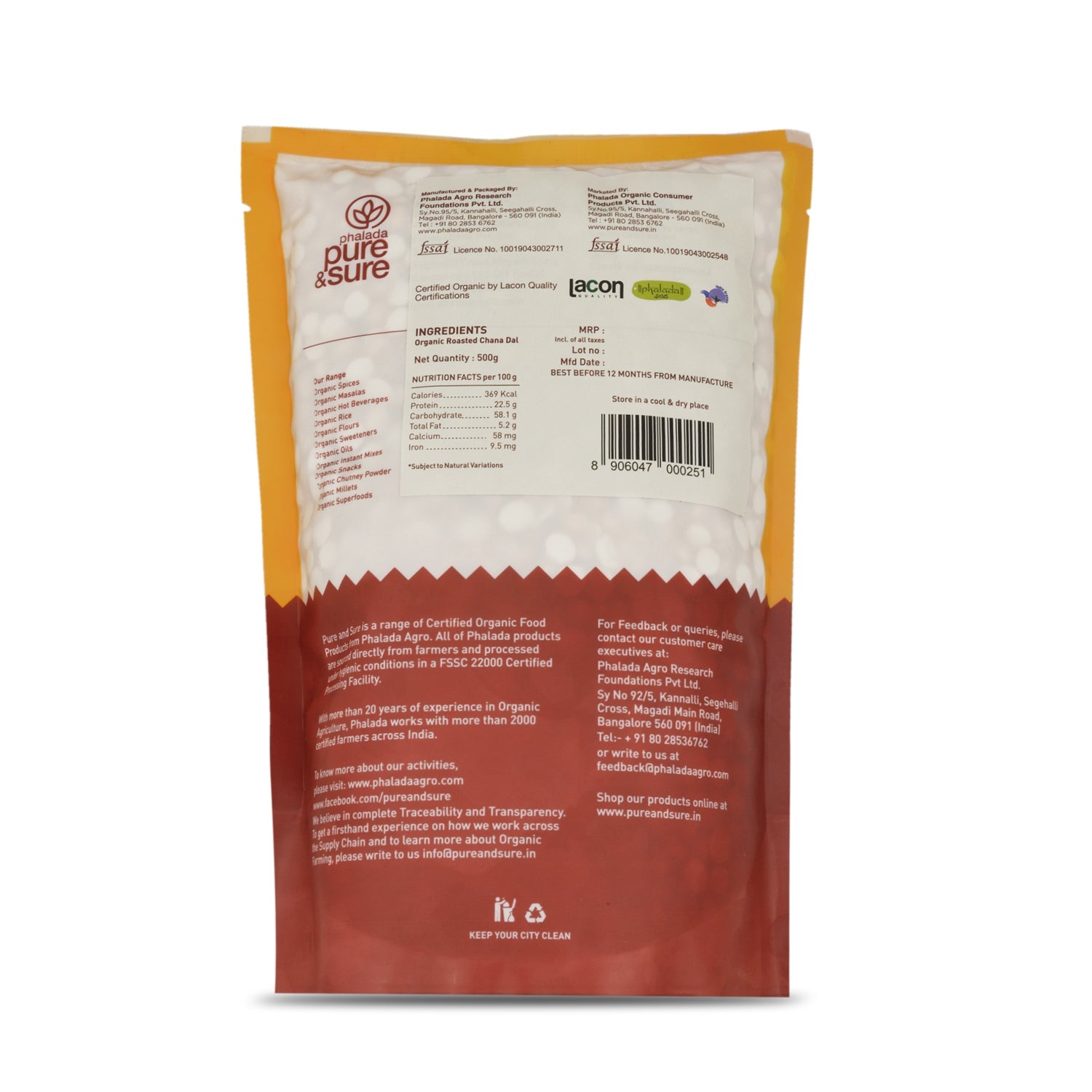 Organic Roasted Channa - 500 Gms - Phalada Pure & Sure