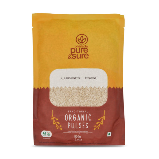 Organic Urad Dal Split White - 500gms - Phalada Pure & Sure